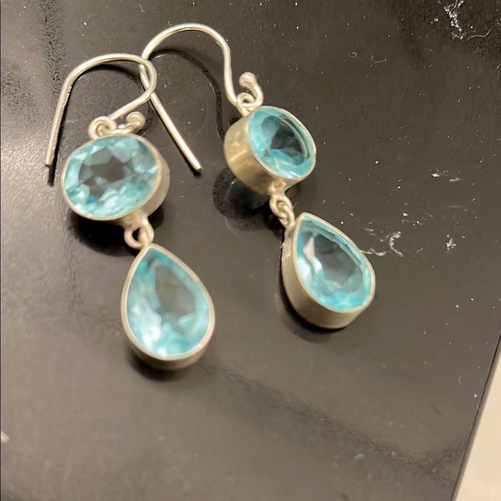 FINAL PRICE DROP Blue Topaz Drop Earrings